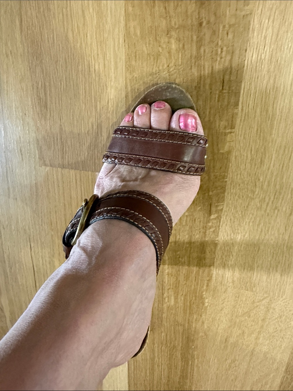 PREOWNED & PRELOVED COACH Chrissy Brown Leather Buckle Slide Mules - Picture 14 of 16